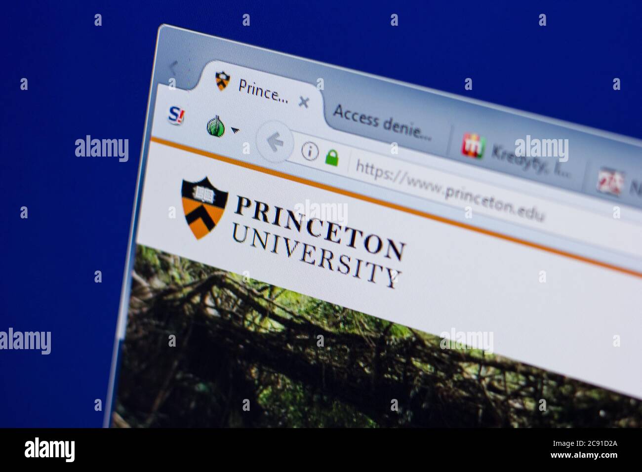 Ryazan, Russia - 17 giugno 2018: Homepage del sito web dell'Università di Princeton sul display del PC, url - Princeton.edu Foto Stock