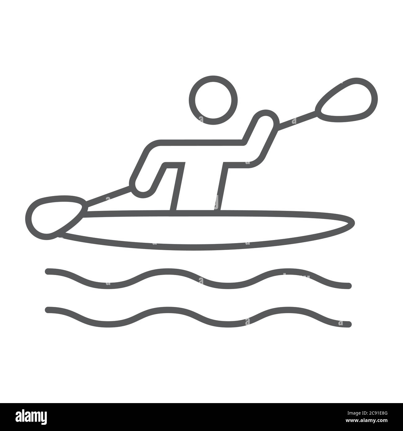 Uomo kayak sottile linea icona, sport e canottaggio, canoa segno, grafica  vettoriale, un modello lineare su uno sfondo bianco Immagine e Vettoriale -  Alamy
