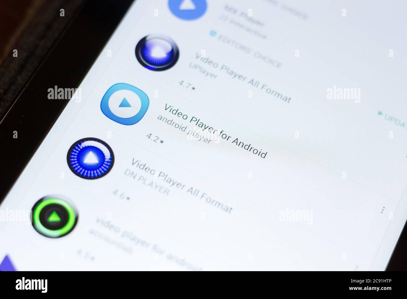 Ryazan, Russia - 24 giugno 2018: Icona Video Player per Android sulla lista delle app mobili Foto Stock