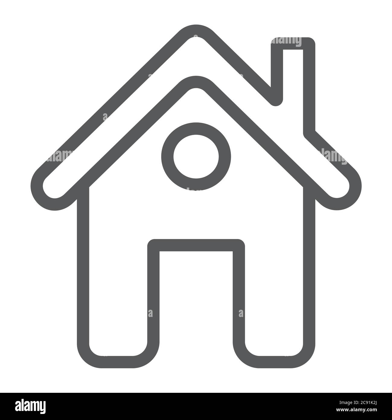 Home page icona linea, web e casa, segno di costruzione, grafica vettoriale, un pattern lineare su sfondo bianco. Illustrazione Vettoriale