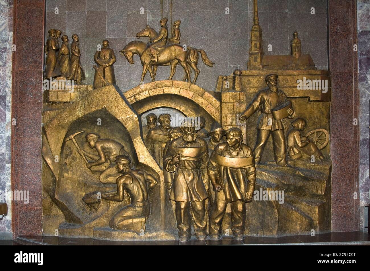 Museo storico statale (ex Museo Lenin), Minatori e agricoltori, Ala-Too Square, Bishkek, Kirghizistan Foto Stock