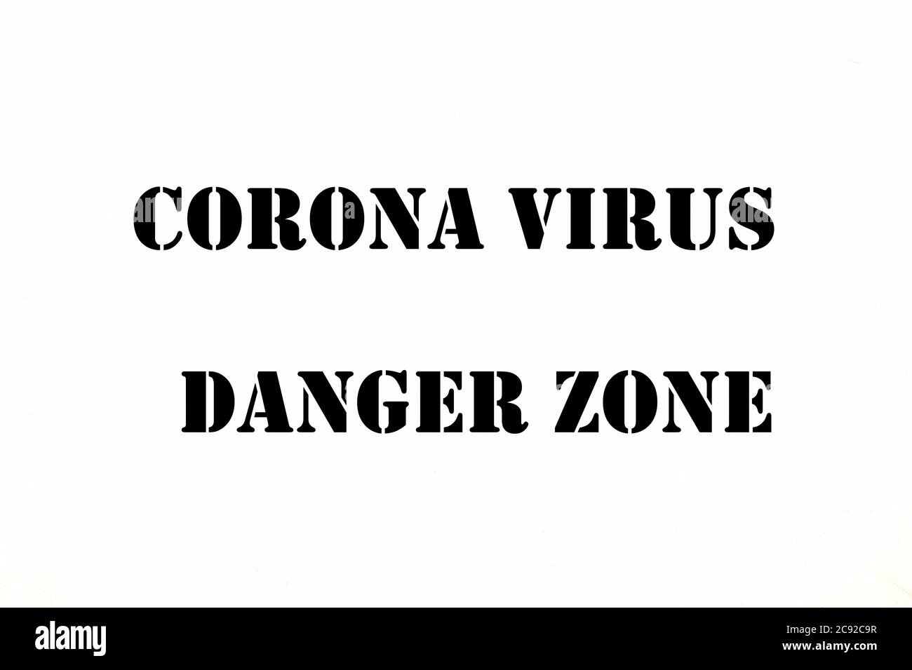 la zona di pericolo del virus corona non entra Foto Stock