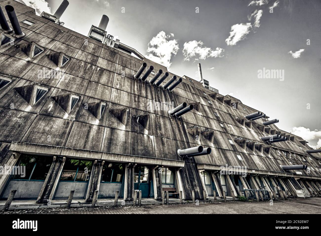 Il laboratorio centrale degli animali della Freie Universitaet Berlin Steglitz Krahmerstr., architettura brutalista, | 'Maausebunker' Tierversuchslor, fu-B. Foto Stock