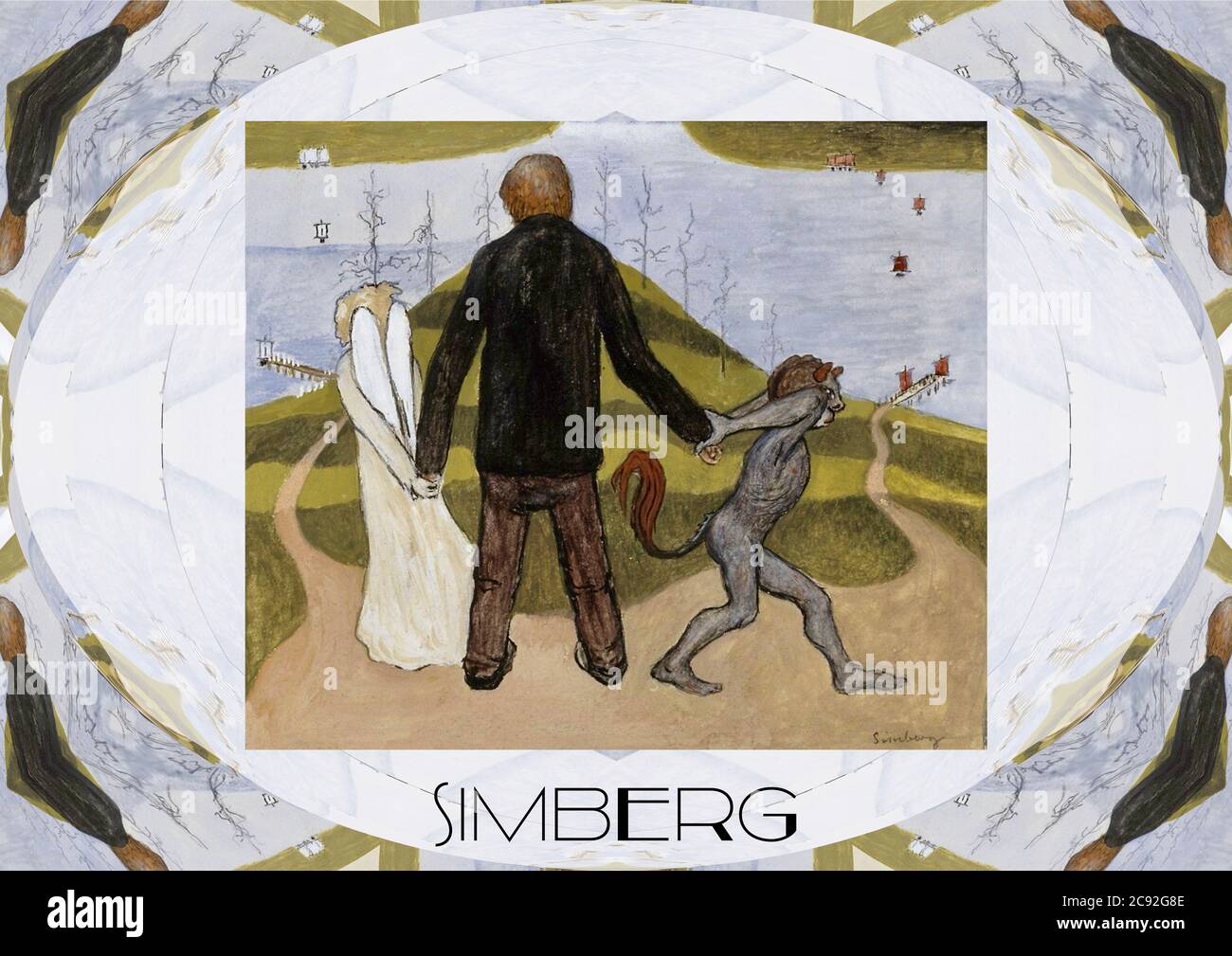 Il tema principale dell'arte di Hugo Simberg è la lotta eterna tra il bene e il male e l'importanza della scelta che ogni persona fa. Foto Stock
