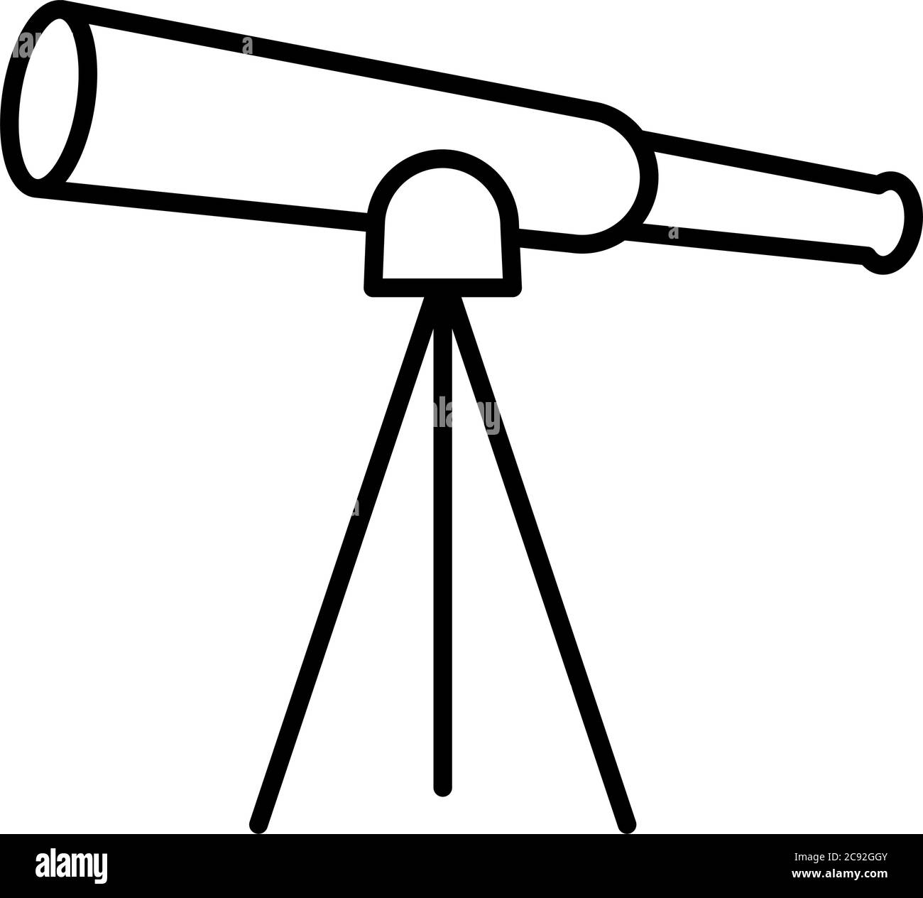 Disegno di icona di stile di linea del telescopio, scoperta di scienza  osserva l'astronomia spazio di strumento di lente del cielo e scopra il  tema illustrazione del vettore Immagine e Vettoriale -
