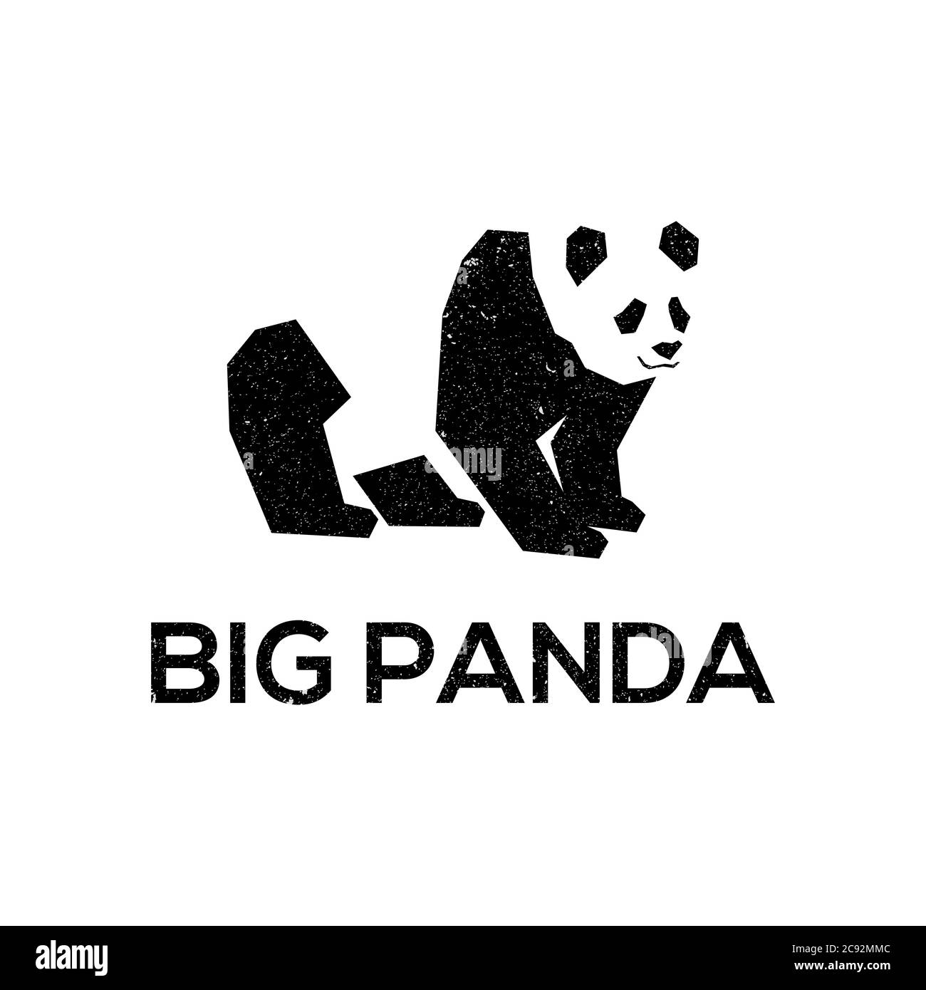Modello di logo Big Panda. Ideale per il design del logo sul tuo sito web, su T-shirt, biglietti da visita, social media, etichetta Illustrazione Vettoriale