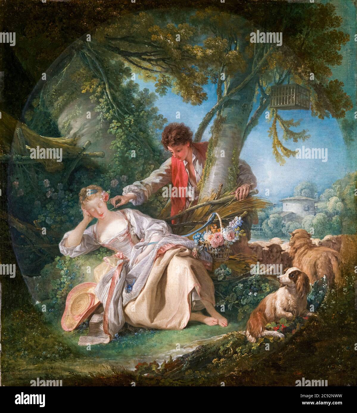 François Boucher, pittura, il sonno interrotto, 1750 Foto Stock