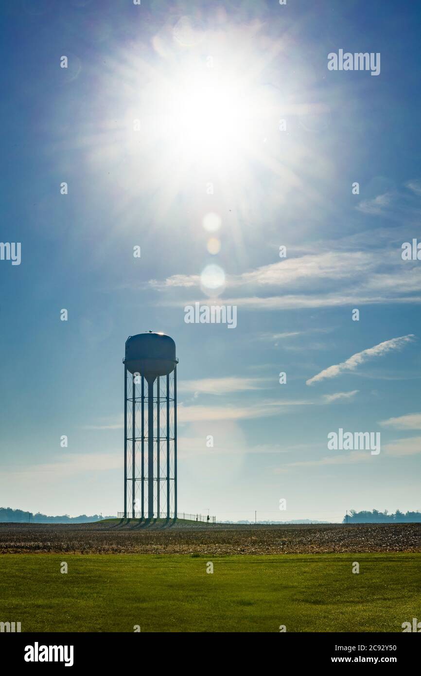 Water Tower, Columbus, Indiana, Stati Uniti Foto Stock