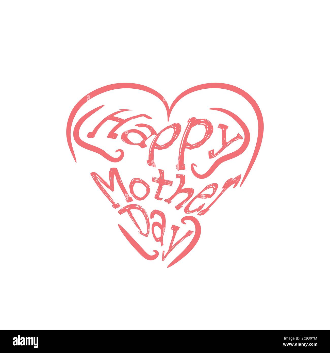 Cartolina del giorno della mamma felice. Lettere per le festività. Illustrazione dell'inchiostro. Calligrafia moderna a pennello. Isolato su sfondo bianco. Illustrazione Vettoriale