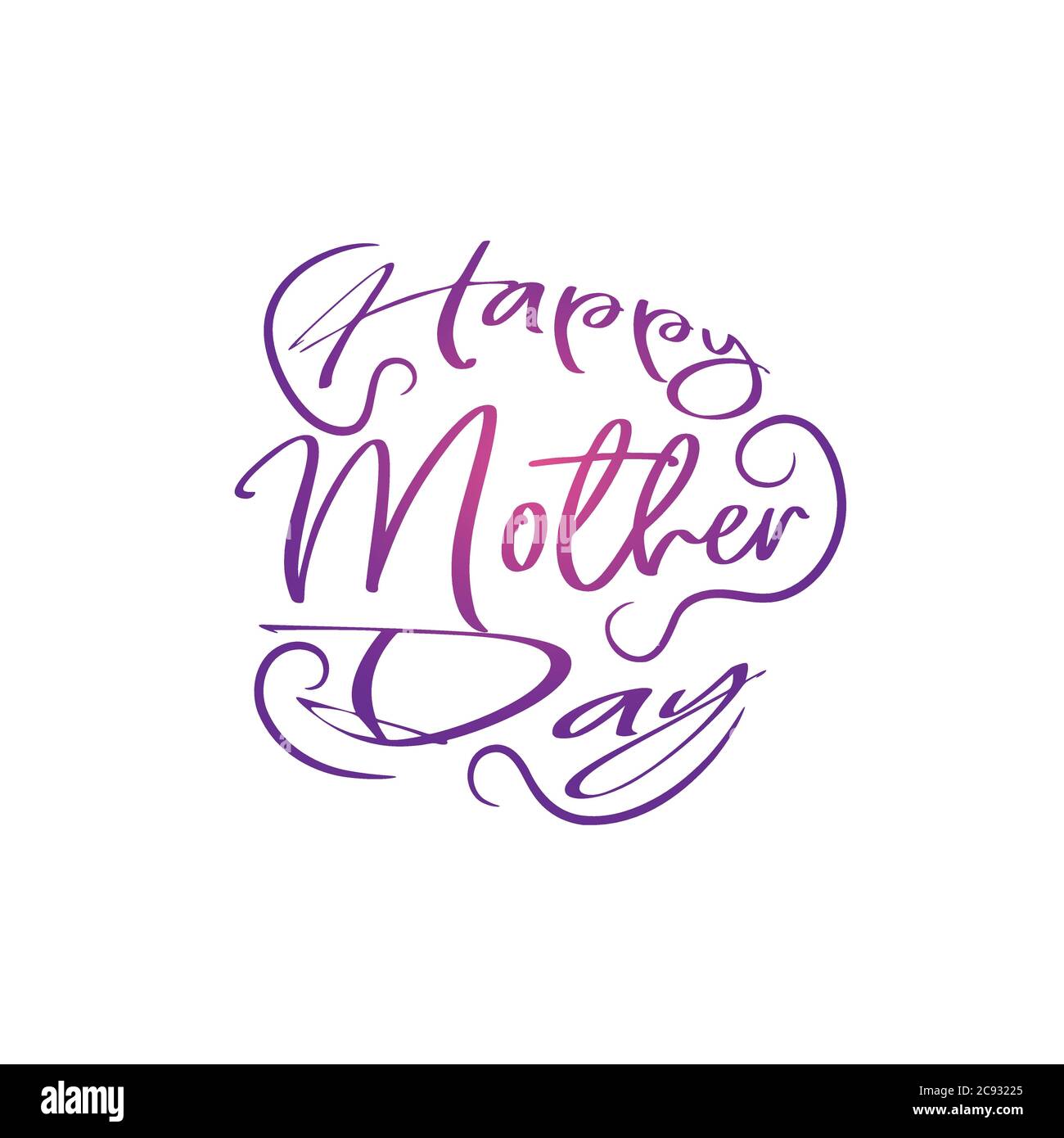 Cartolina del giorno della mamma felice. Lettere per le festività. Illustrazione dell'inchiostro. Calligrafia moderna a pennello. Isolato su sfondo bianco. Illustrazione Vettoriale