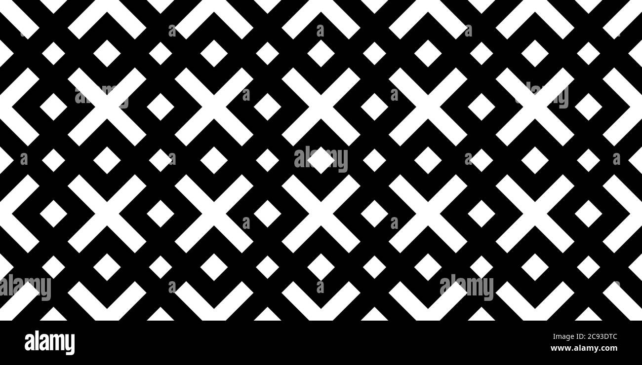 Immagine di un motivo di campitura nero isolato su uno sfondo bianco Foto Stock