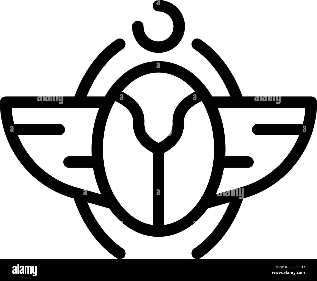 Icona delle ali di scarabeo, stile contorno Illustrazione Vettoriale