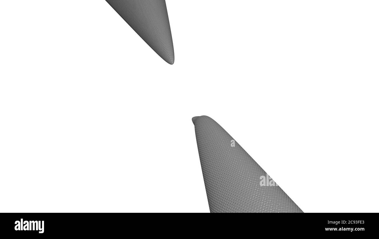 Illustrazione 3D di una forma geometrica di colore grigio scuro su uno sfondo astratto bianco come una superficie curva e lucida con riflessione diretta della luce. cinese e asiatico Foto Stock