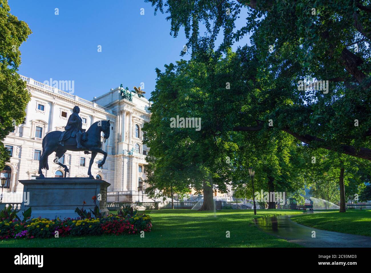 Vienna: parco Burggarten, palazzo Neue Burg, monumento a Franz Stephan von Lothringen nel 01. Città vecchia, Vienna, Austria Foto Stock Vienna: parco Burggarten, palazzo Neue Burg, monumento a Franz Stephan von Lothringen nel 01. Città vecchia, Vienna, Austria Foto Stock