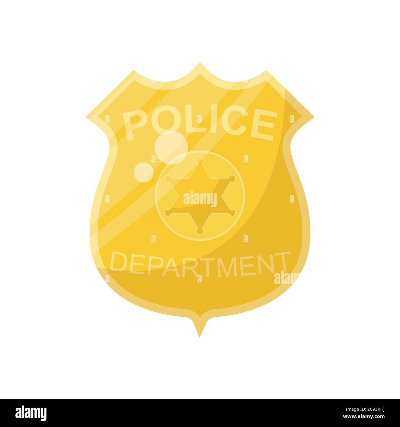 Cartoon Golden badge polizia, illustrazione vettoriale Illustrazione Vettoriale