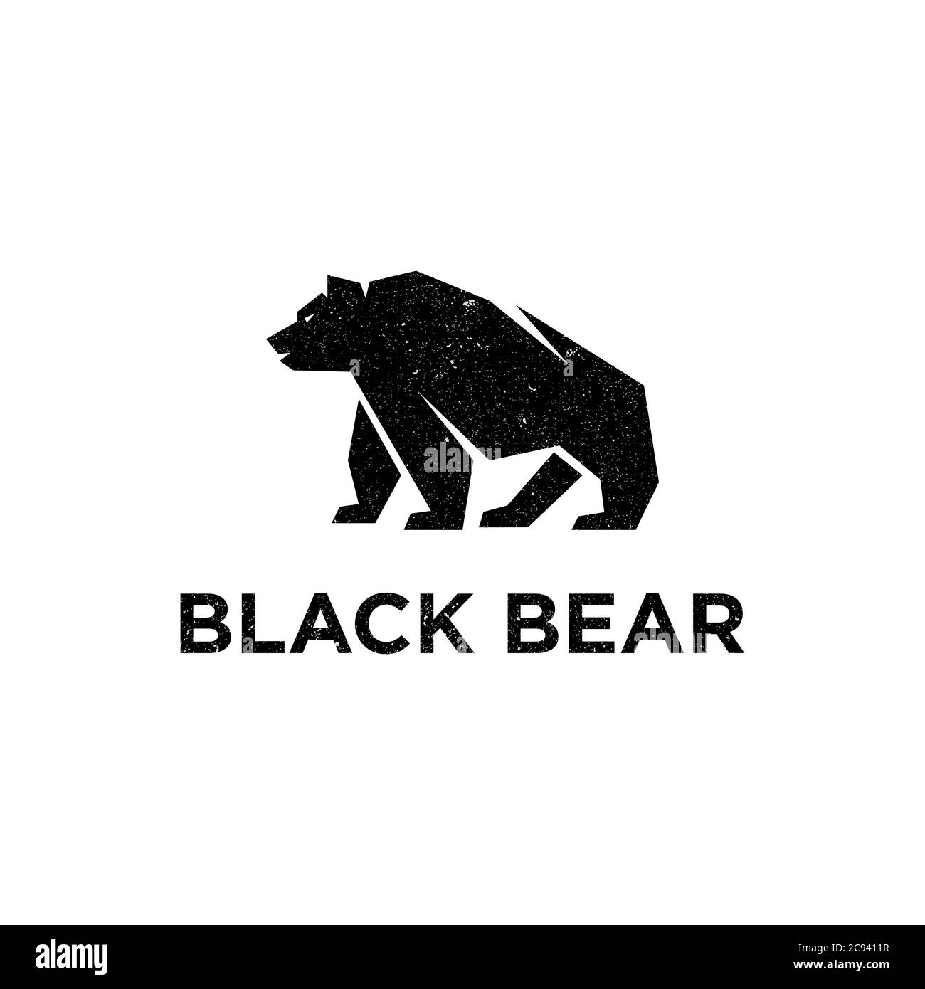 Illustrazione vettoriale ispirazione del logo dell'orso nero d'epoca, ideale per il fitness e per il modello di marchio del logo esterno Illustrazione Vettoriale