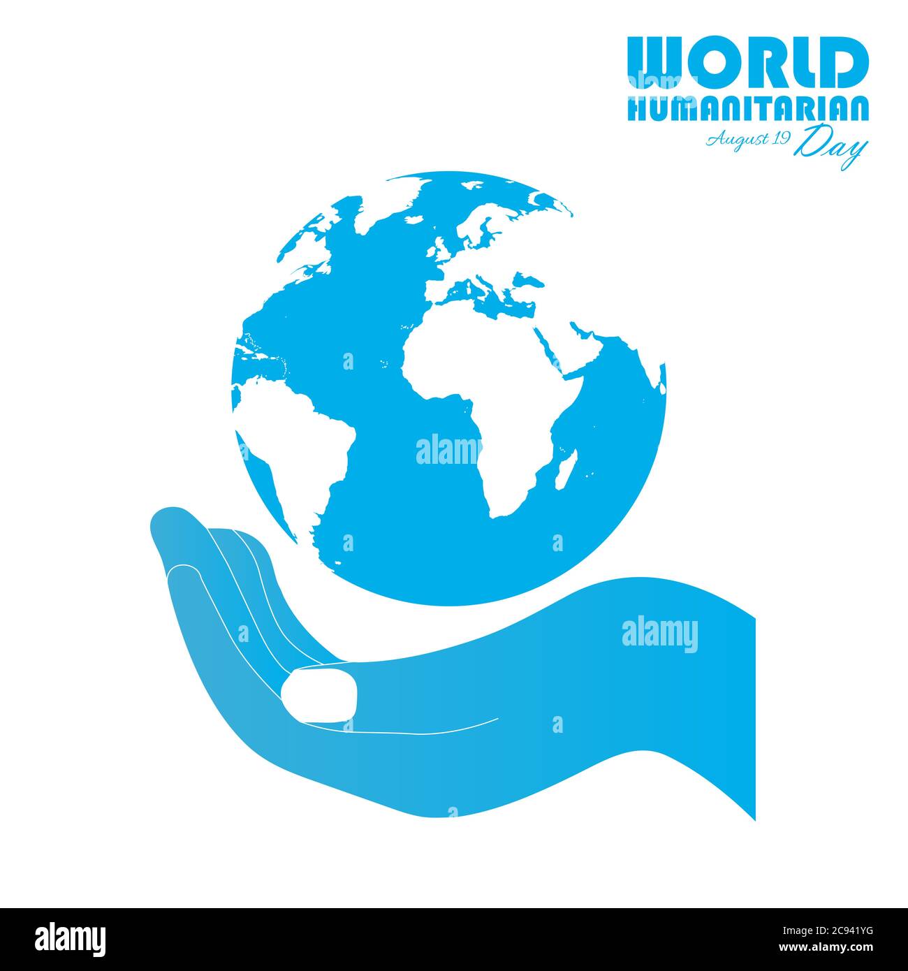 Illustrazione vettoriale della Giornata Mondiale dell'Umanesimo. Agosto 19. Disegno di concetto di piccione o colomba e palma di terra. Illustrazione Vettoriale