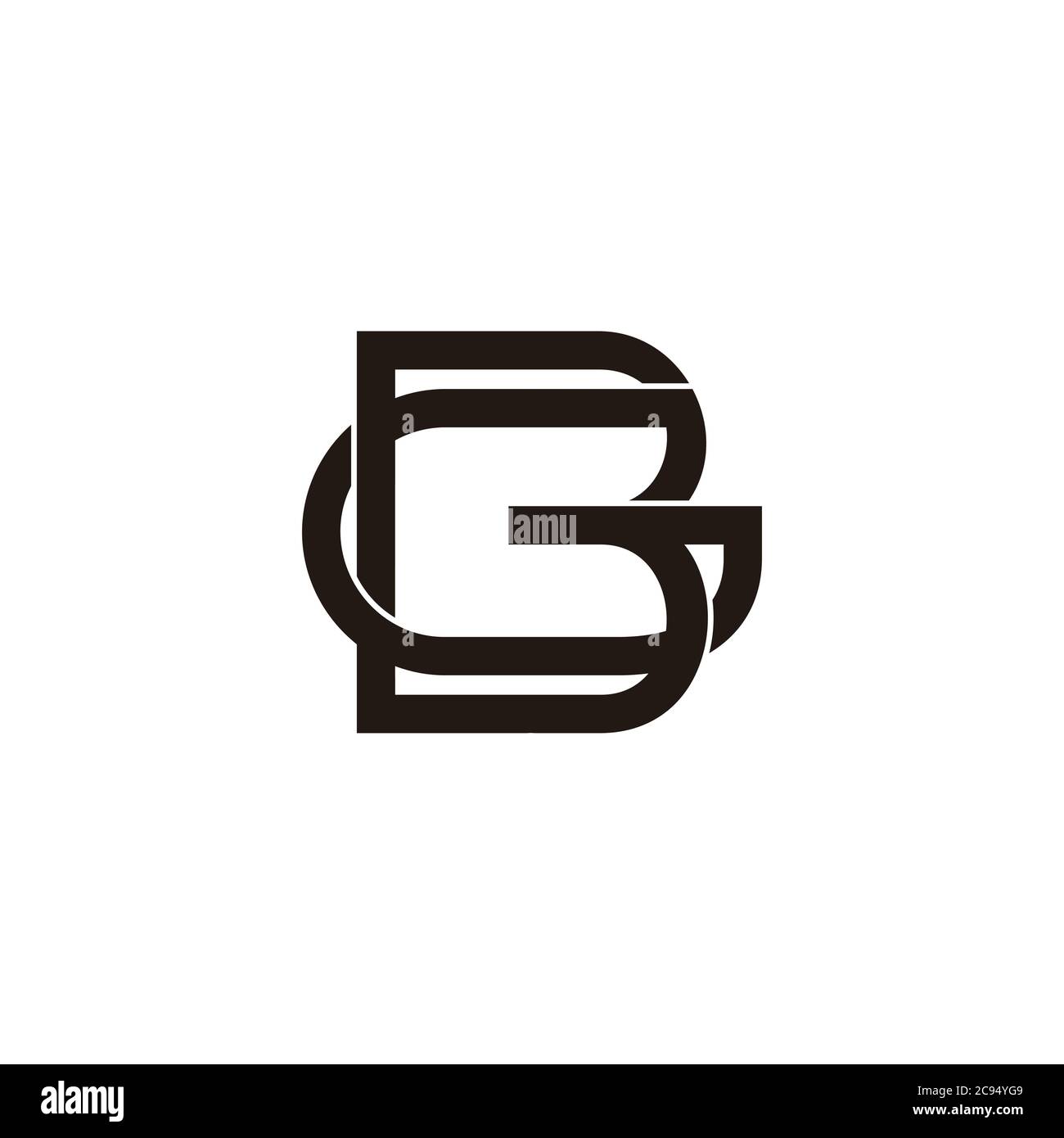 vettore di lettera bg linee connesse design adatto per il logo di moda Illustrazione Vettoriale