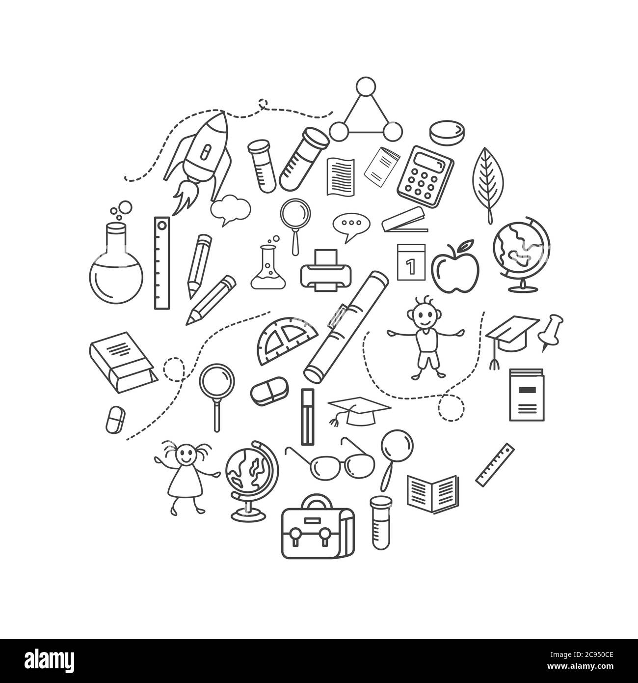 Torna alla struttura dell'icona dell'elemento scuola Illustrazione Vettoriale