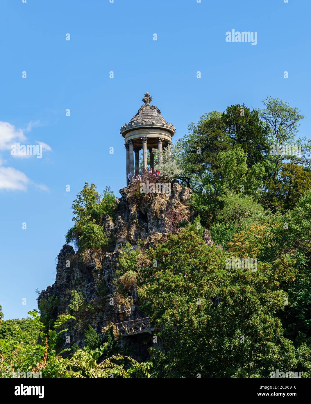 Temple de la Sibylle nel Parc des Buttes Chaumont - Parigi, Francia Foto Stock