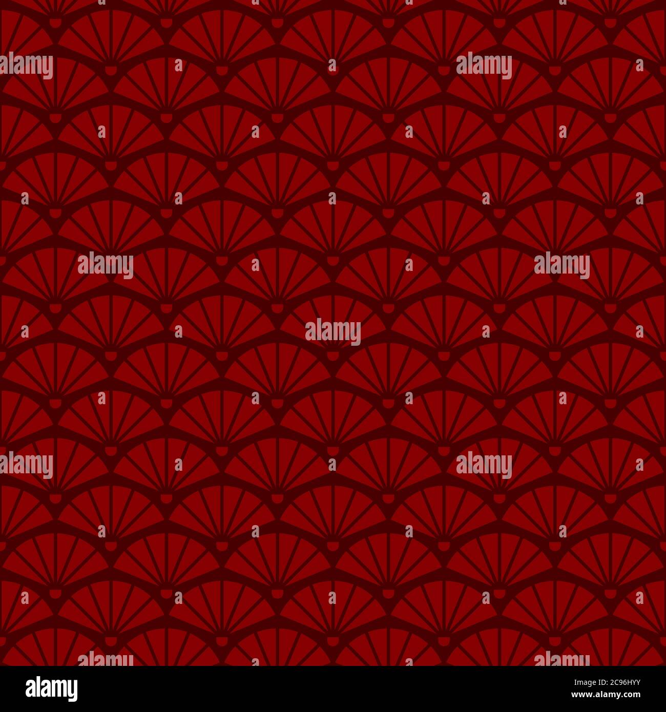 Motivo vintage geometrico senza cuciture con i fan, motivo astratto in stile cinese Illustrazione Vettoriale