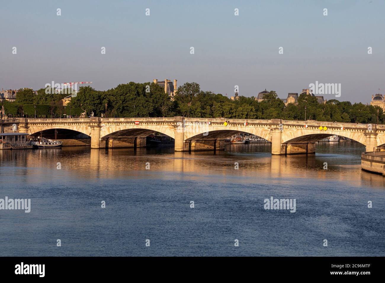 Senna e ponte, Parigi, Francia. Foto Stock
