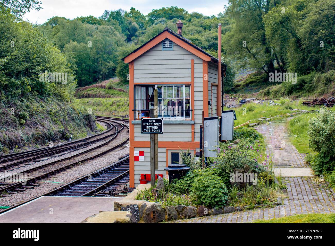 Scatola di segnale, ferrovia forestale Dean Foto Stock