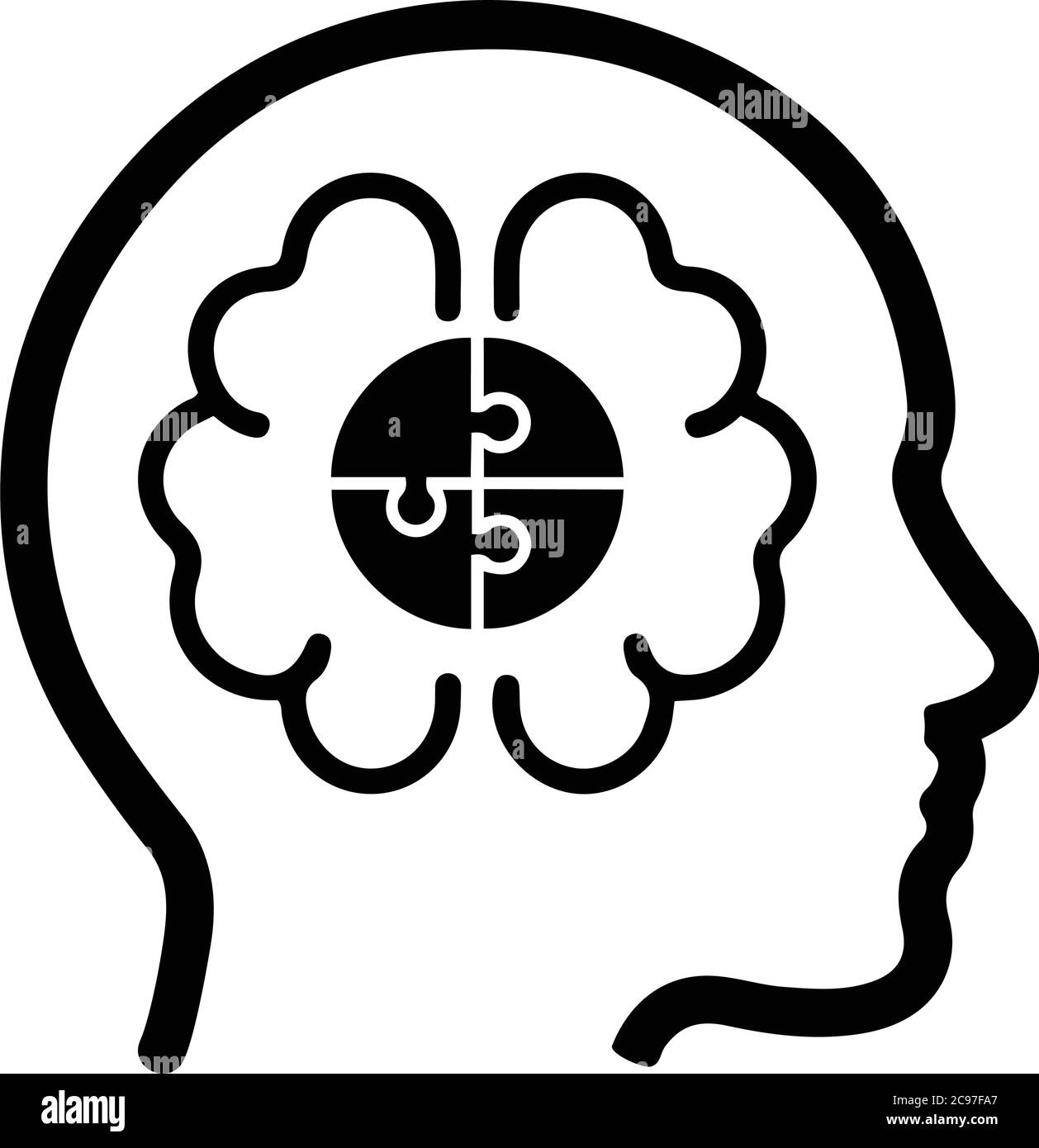 Brainstorming, icona di idea creativa. Ideale per supporti di stampa, Web, immagini di magazzino, uso commerciale o qualsiasi tipo di progetto di progettazione. Illustrazione Vettoriale