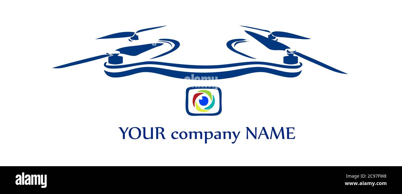 Logo del drone del biglietto da visita Foto Stock