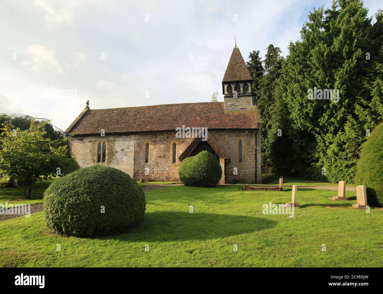 La chiesa di Saint Andrew, Shelsley Walsh, Worcestershire, Inghilterra, Regno Unito. Foto Stock