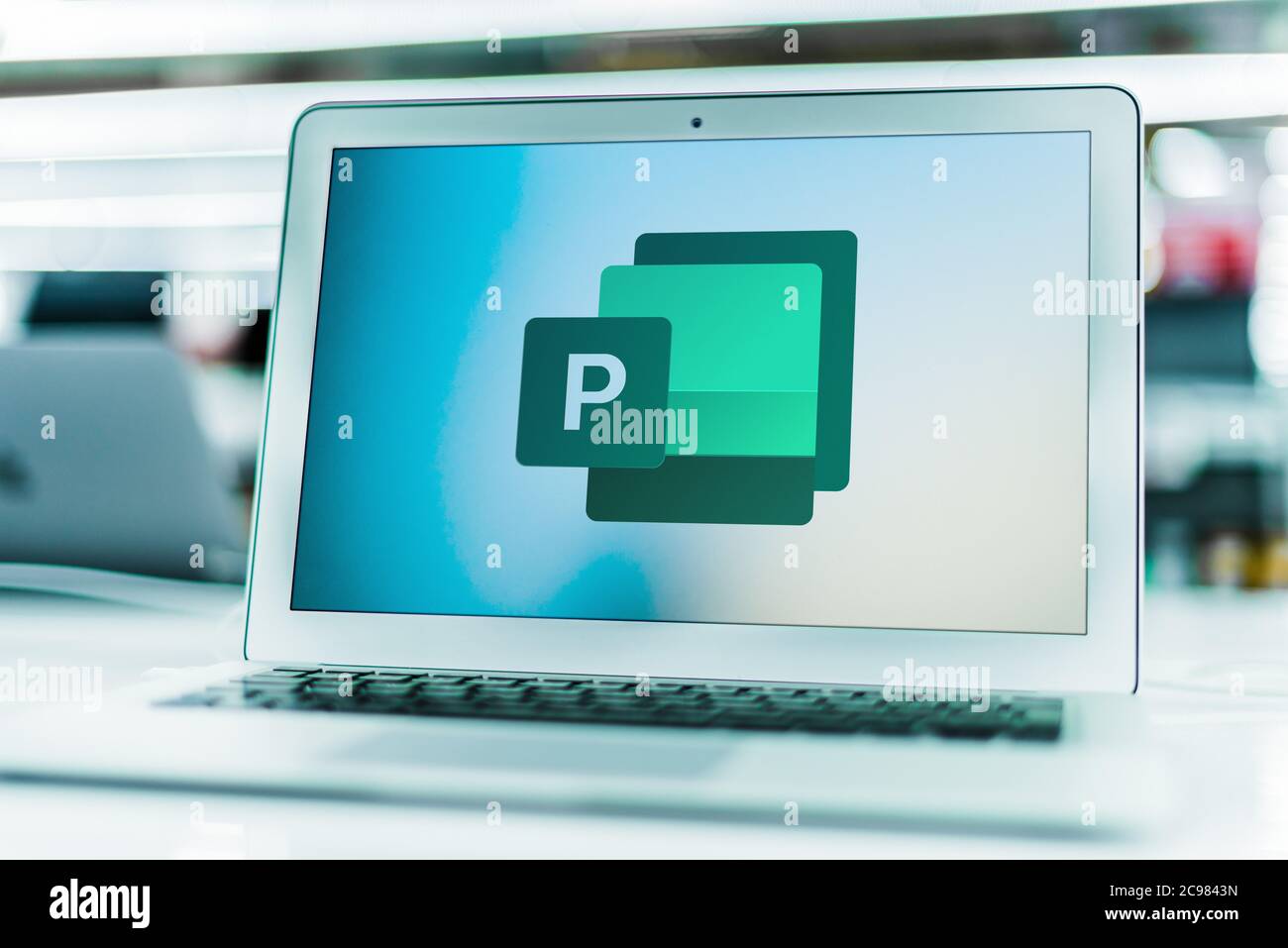 POZNAN, POL - 16 GIU 2020: Computer portatile che visualizza il logo di Microsoft Publisher, un'applicazione di desktop publishing, parte del software della famiglia Office Foto Stock