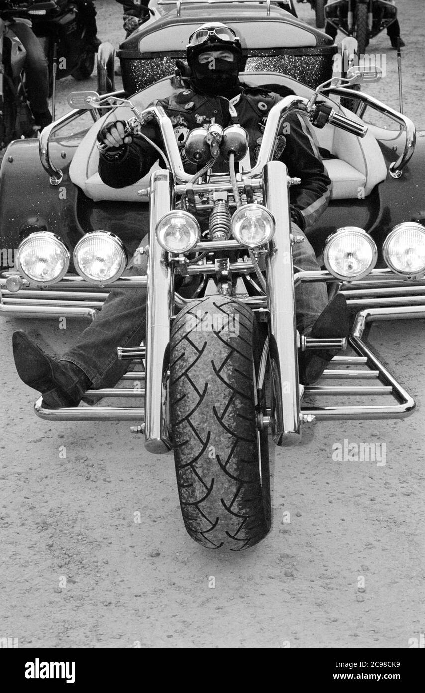 Italia, Lombardia, incontro di Moto, Moto tre Wheeler Foto Stock