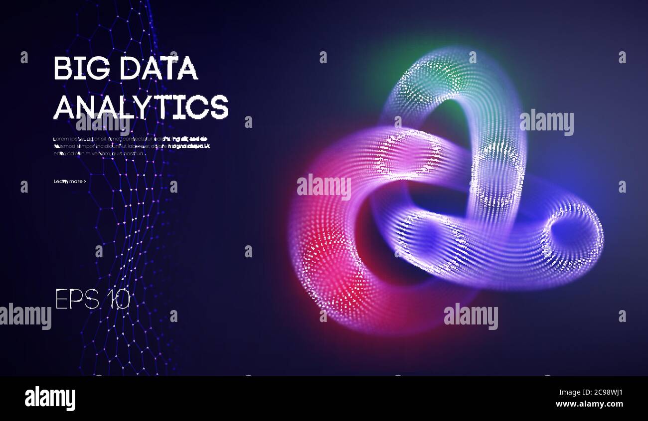 Informazioni di base sulla rete dei big data. Analisi di Internet e tecnologia informatica. Database di analisi aziendale, illustrazione vettoriale delle informazioni digitali. Grande Illustrazione Vettoriale