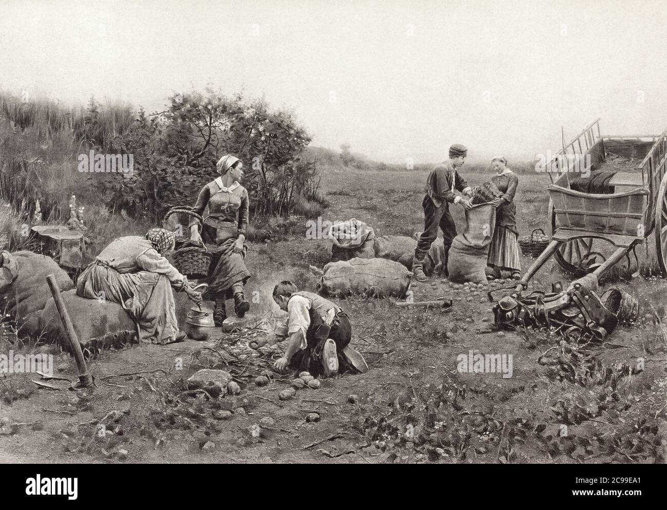 1890 Fotografia di un dipinto di Ridgway Knight con la didascalia, in ottobre Foto Stock