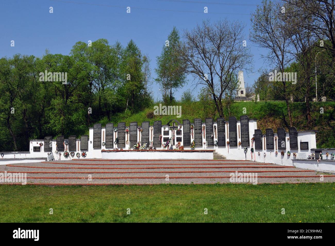 Parco commemorativo del lavoro forzato degli ungheresi nell'Unione Sovietica, Svaliava, Szvaljava, Ucraina, Europa, Szolyva Foto Stock