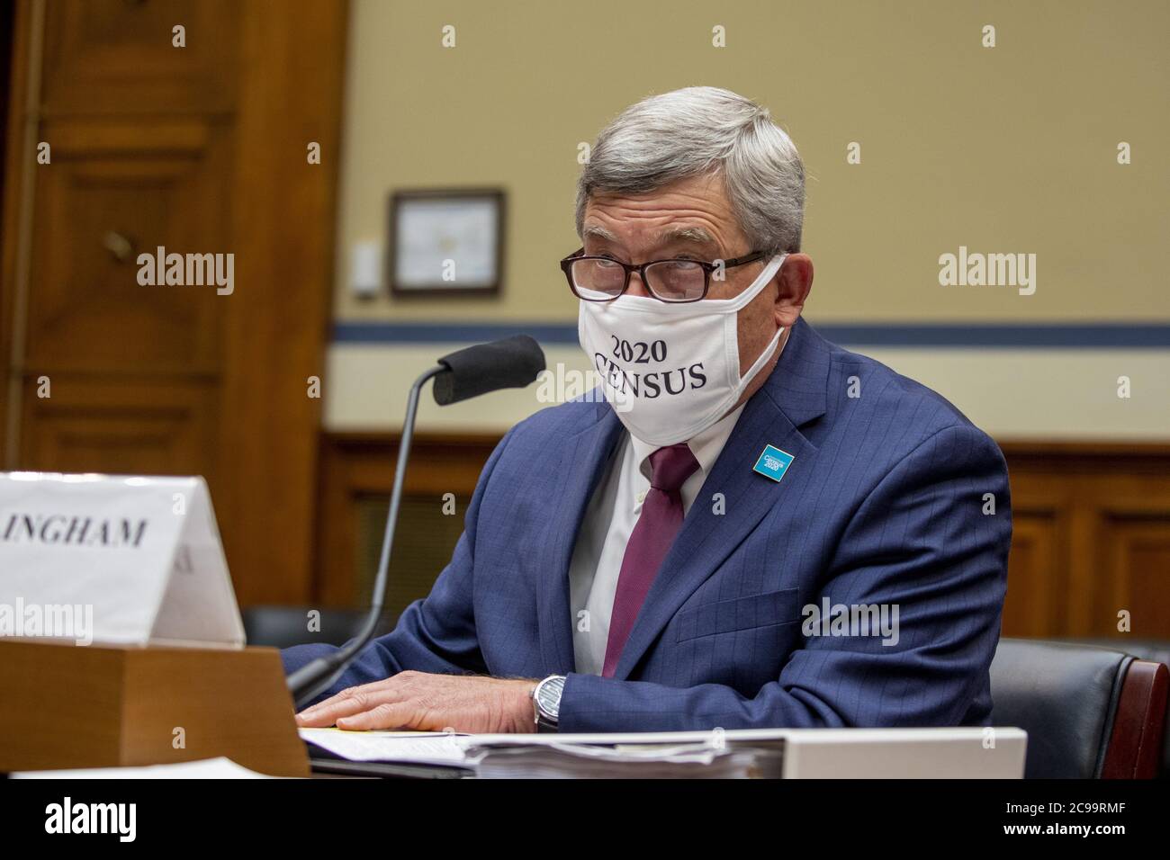 Washington, Stati Uniti. 29 luglio 2020. Steven Dillingham, direttore del Census Bureau, testimonia dinanzi al Senato Homeland Security and Governmental Affairs Committee sul censimento del 2020 che si è svolto presso il Campidoglio degli Stati Uniti a Washington DC mercoledì 29 luglio 2020. Photo by Tasos Katopodis/UPI Credit: UPI/Alamy Live News Foto Stock