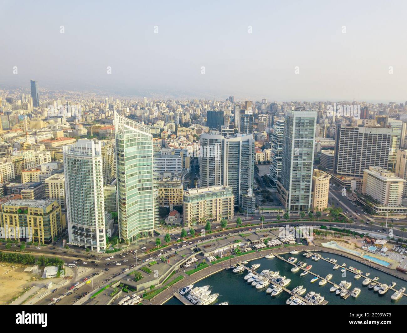 Veduta aerea di Beirut , capitale del Libano Foto Stock