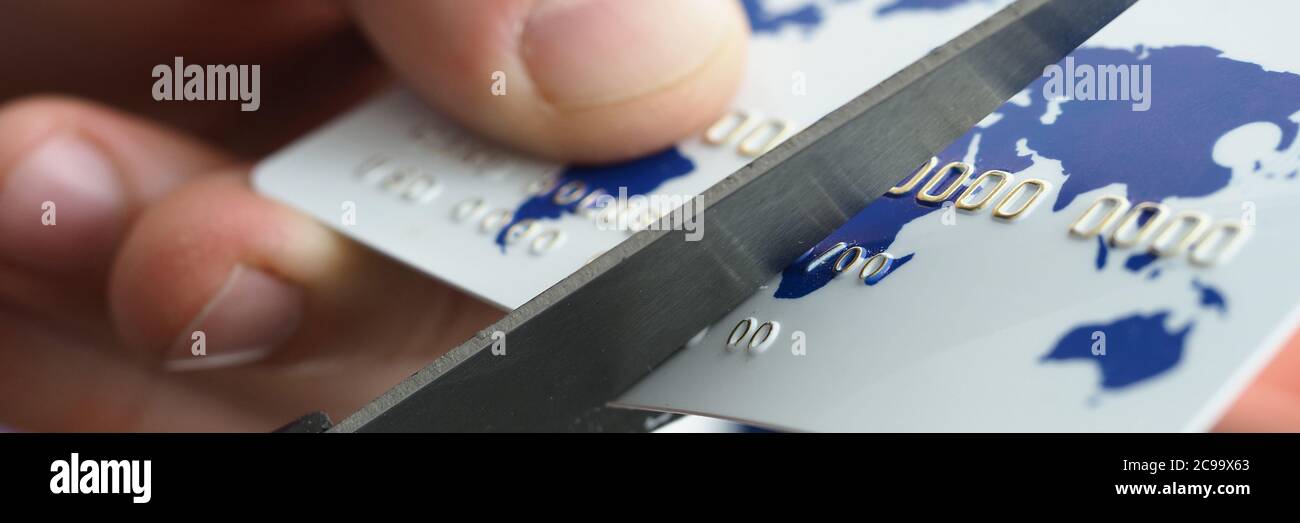 Distruzione della carta di plastica Foto Stock