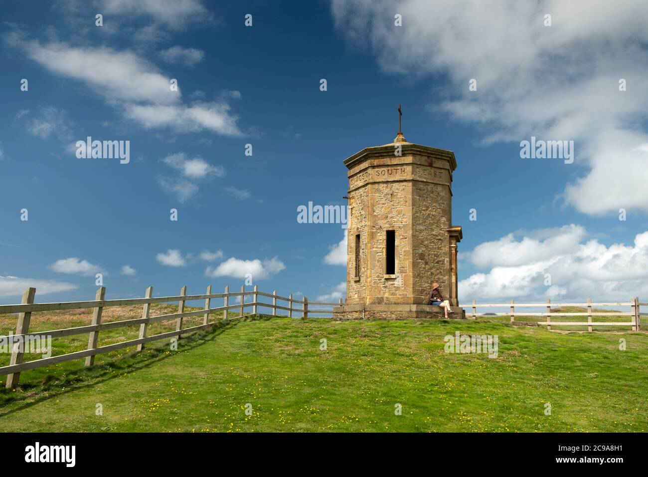 The Compass Point, conosciuto come The Pepper Pot, Bude, Cornovaglia, Regno Unito. Foto Stock