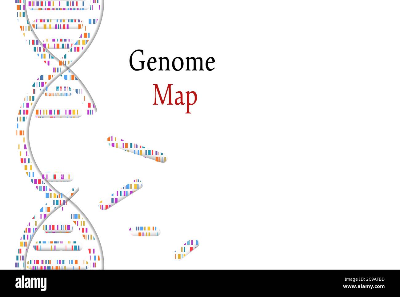 Test del DNA, mappa genomale. Genoma del mosaico e timbro di sigillo con frase genoma. Illustrazione vettoriale. Illustrazione Vettoriale