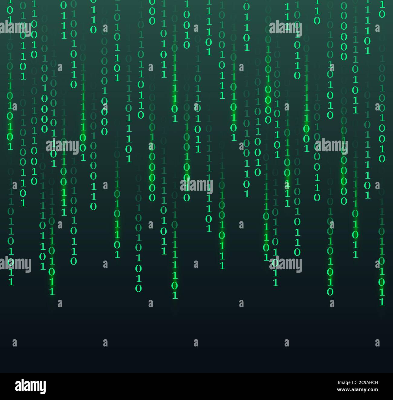 Codice binario digitale. Ciberspazio futuristico astratto con codice binario. Illustrazione vettoriale Illustrazione Vettoriale