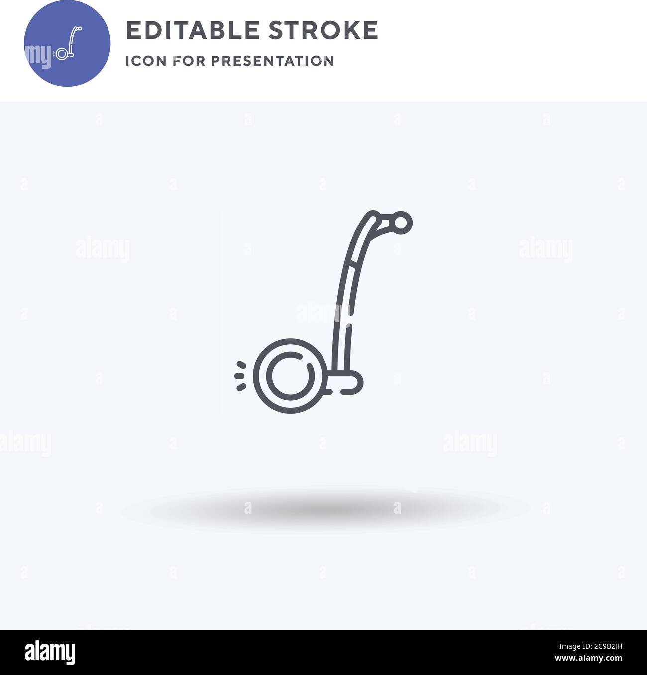 Vettore icona Segway, segno piatto riempito, pittogramma solido isolato su bianco, illustrazione del logo. Icona Segway per la presentazione. Illustrazione Vettoriale