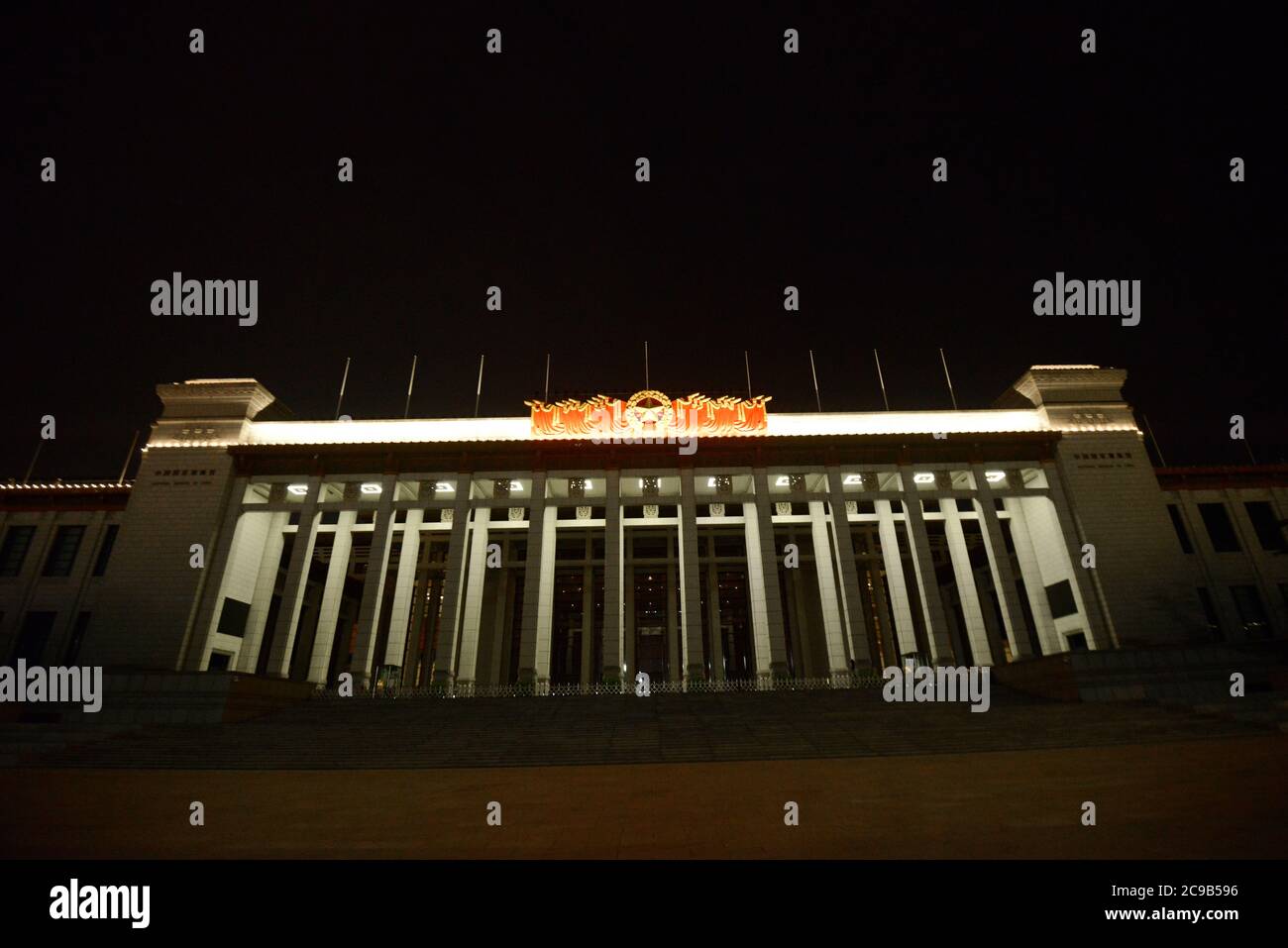 Piazza Tiananmen: Mausoleo di Mao Zedong. Pechino, Cina Foto Stock