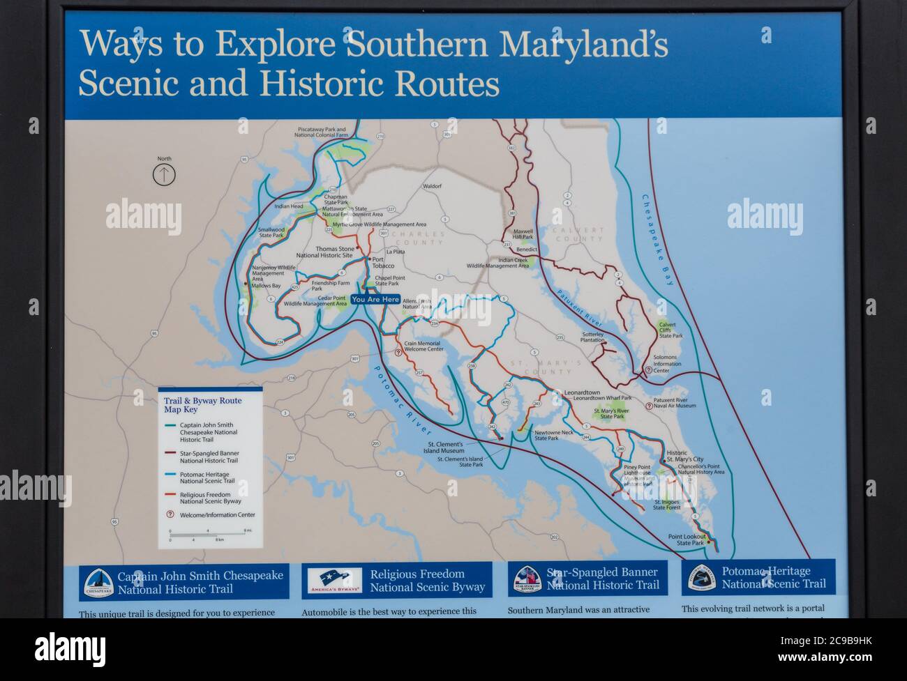 Storia dei Gesuiti del Maryland. Mappa del Maryland meridionale. Foto Stock