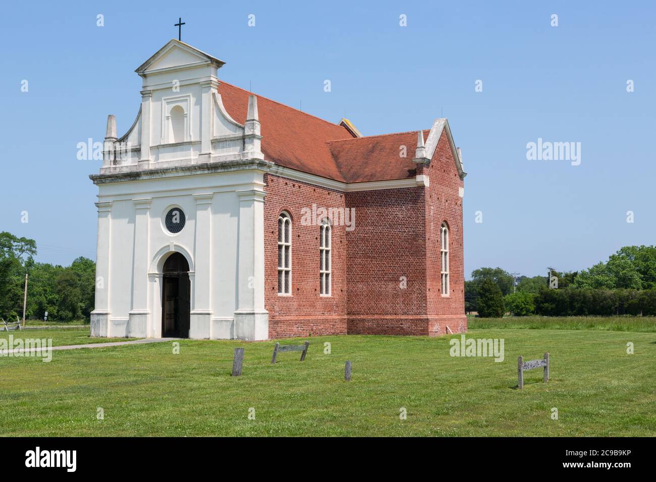 St. Mary's, Maryland, Storia dei Gesuiti, Replica della Cappella di Santa Maria. Originariamente costruito nel 1667, ricostruito intorno al 2010. Foto Stock