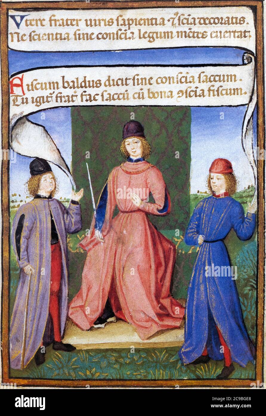 Antoine de Lonhy - Filberto di Savoia e i suoi fratelli - da Brevendorum compendium, illuminato codice 1477 Foto Stock
