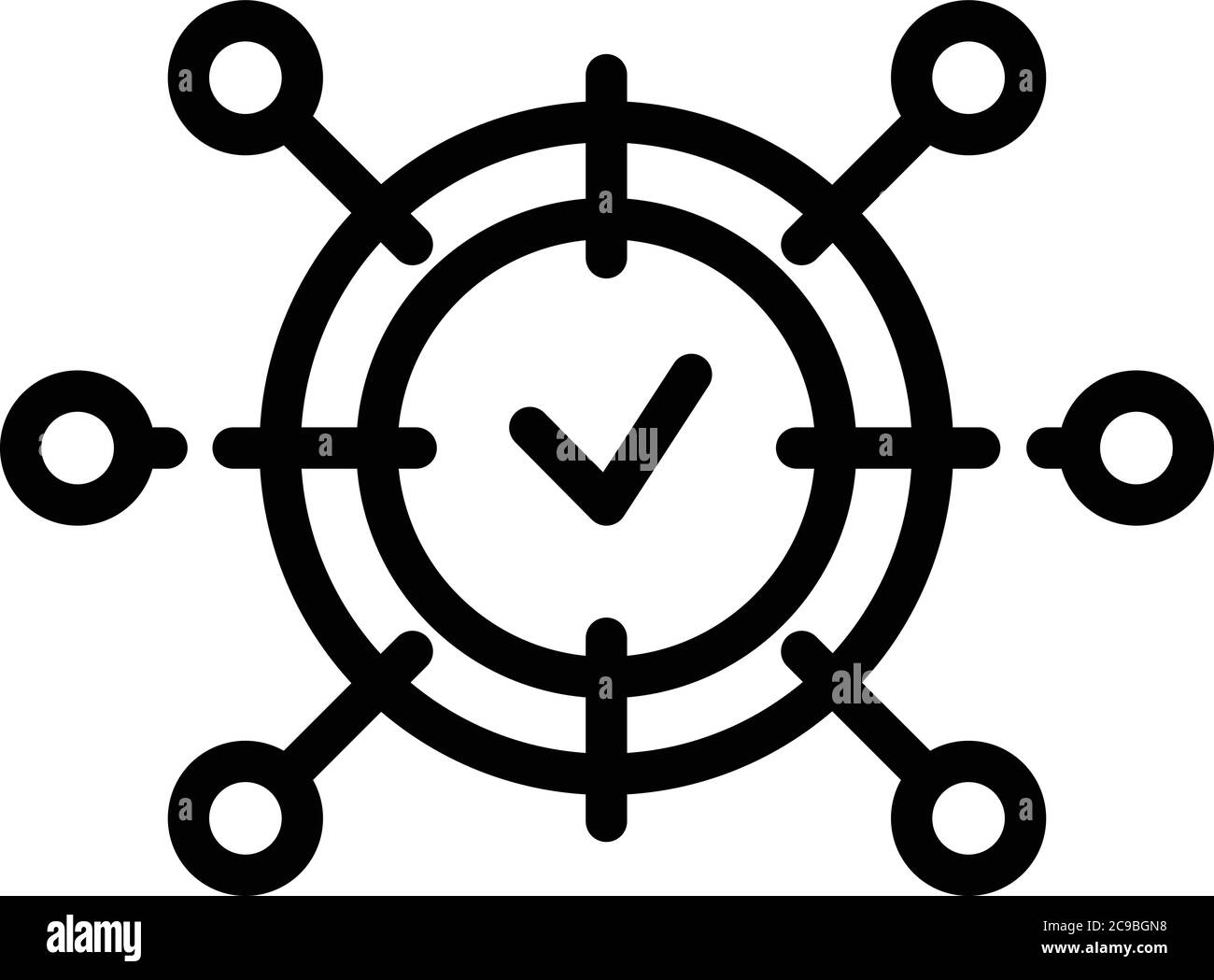 Icona schema test personale, stile contorno Illustrazione Vettoriale