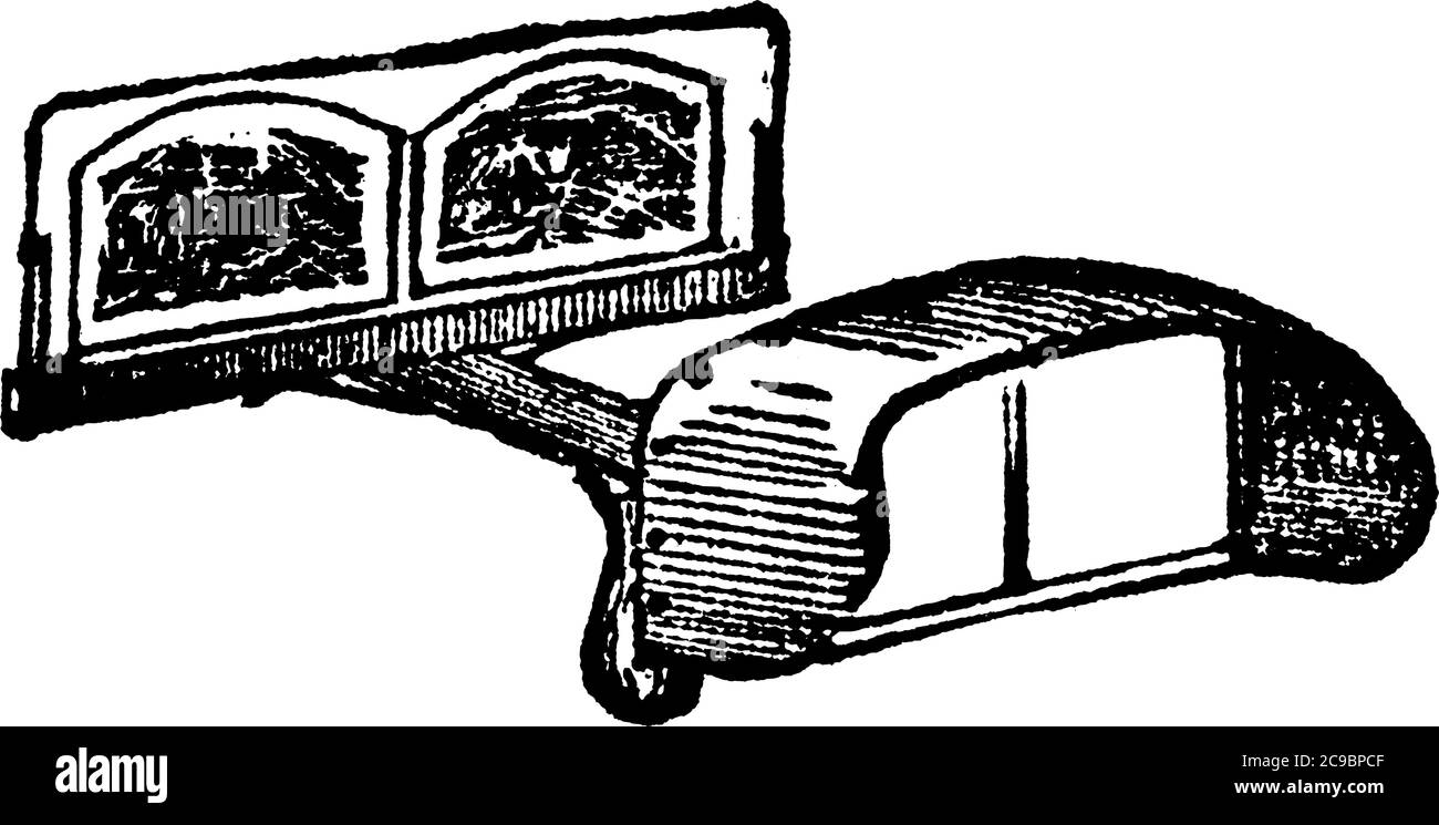Uno stereoscopio è un dispositivo per la visualizzazione di una coppia stereoscopica di immagini separate, che raffigurano viste dell'occhio sinistro e dell'occhio destro della stessa scena, come una sola Th Illustrazione Vettoriale Uno stereoscopio è un dispositivo per la visualizzazione di una coppia stereoscopica di immagini separate, che raffigurano viste dell'occhio sinistro e dell'occhio destro della stessa scena, come una sola Th Illustrazione Vettoriale