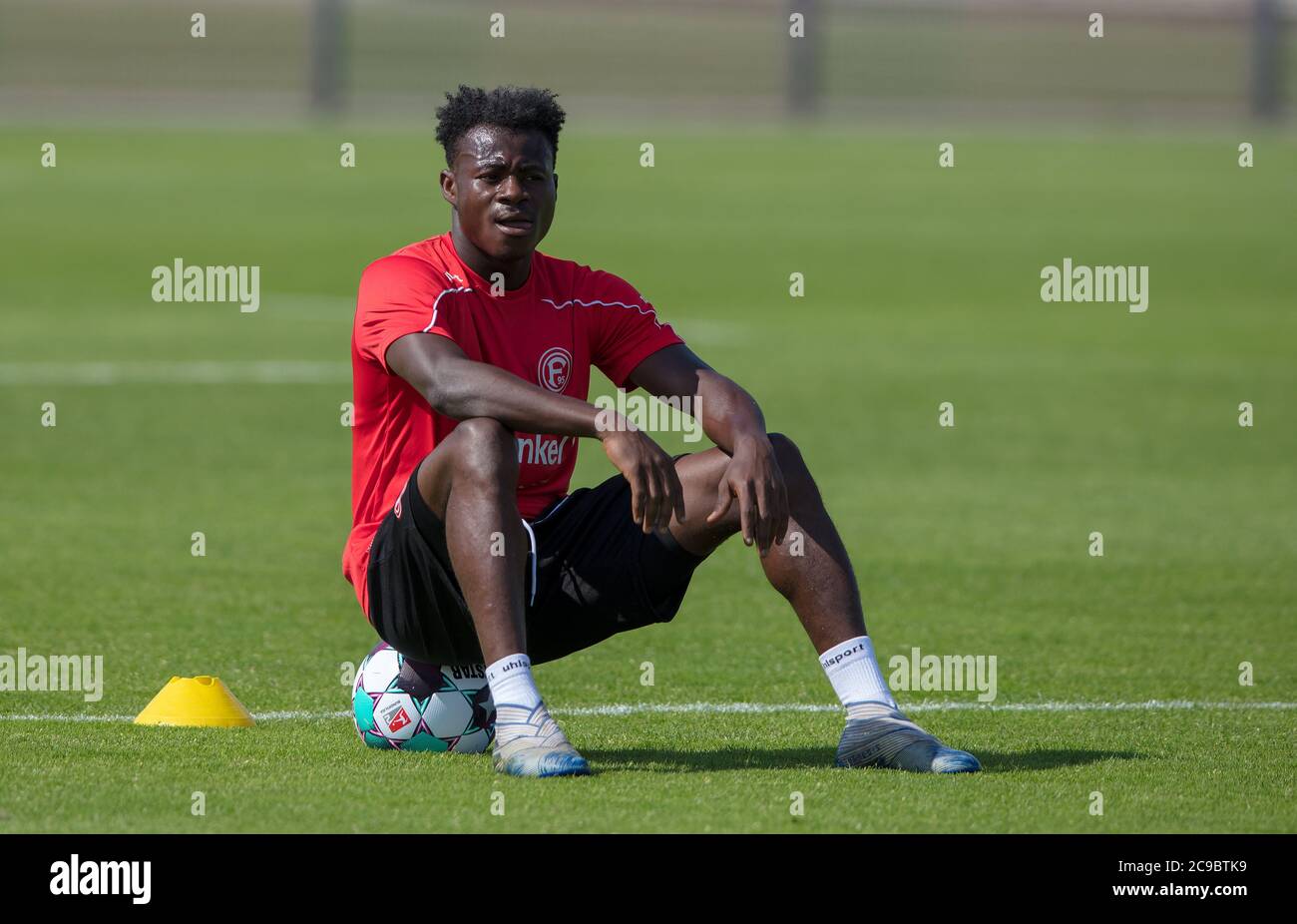 Firo: 29.07.2020, calcio, 2.Bundesliga, stagione 2020/2021, Fortuna Dusseldorf, allenamento, Kelvin OFORI | utilizzo in tutto il mondo Foto Stock