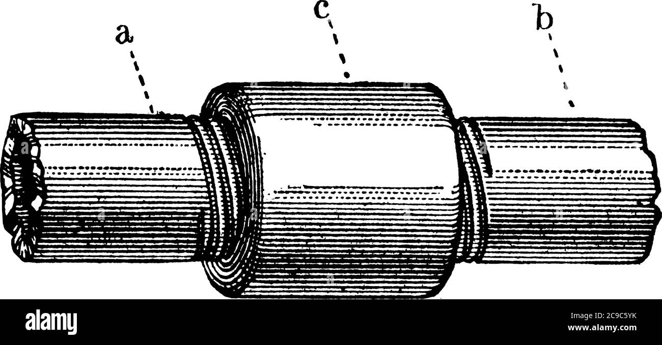 Uno strumento musicale primitivo costituito da una serie graduata di tubi di canna, legno, metallo o pietra, chiusi all'estremità inferiore, disegno di linea d'annata Illustrazione Vettoriale